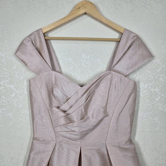 Alfred Sung Dress sz 14 Pearl Pink D574 Cocktail Bridesmaid Shimmer Sample Dress - Picture 2 of 16